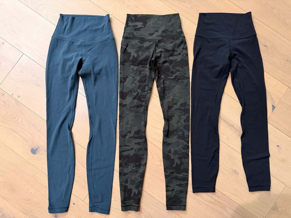 Lot of 3 Lululemon Align High-Rise Leggings Size 2 Black Camo Blue